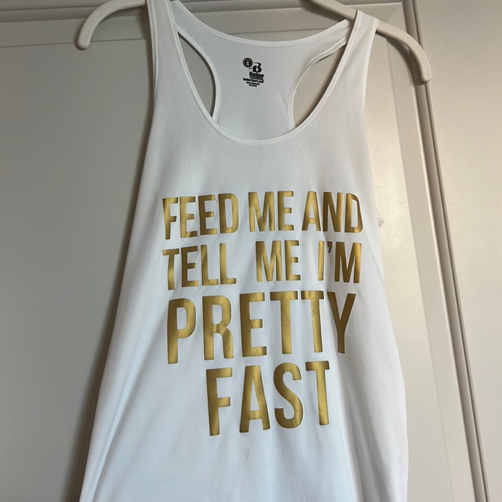 Feed Me and Tell Me I’m Pretty Fast running tank top Sarah Marie Design Studio